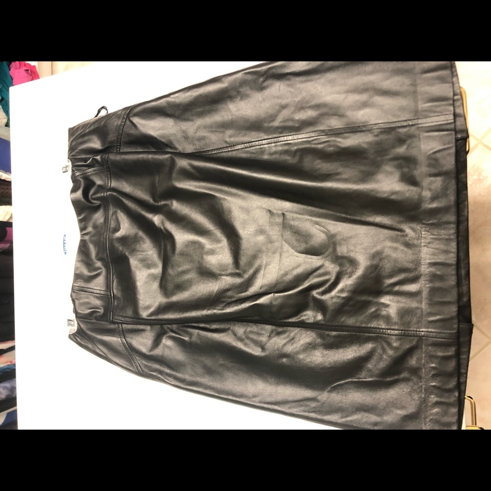 Leather mini skirt